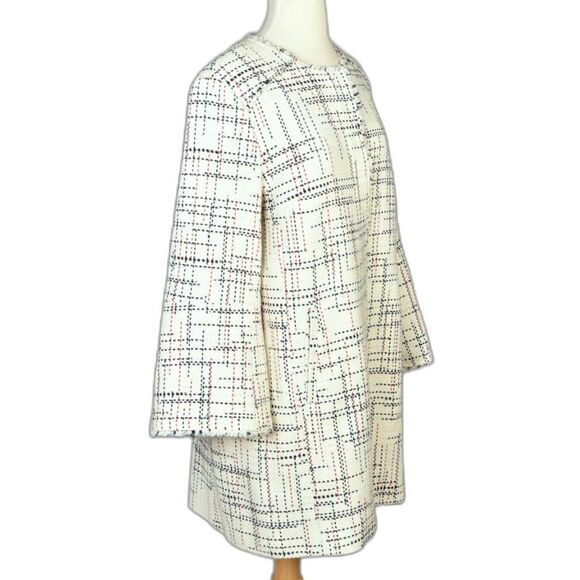 Banana Republic White Tweed Jacket w / Red Black Graphic Print Size L - Picture 5 of 6